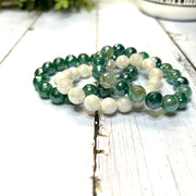 Agate Bracelet Bundle- "Snowy Pine"