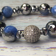 Plated Agate Bracelet- "So Icy" Blue, Purple, Multi-colored