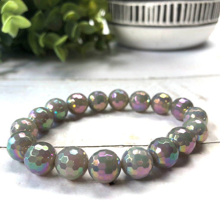 Plated Agate Bracelet- Mystic Mermaid Gray