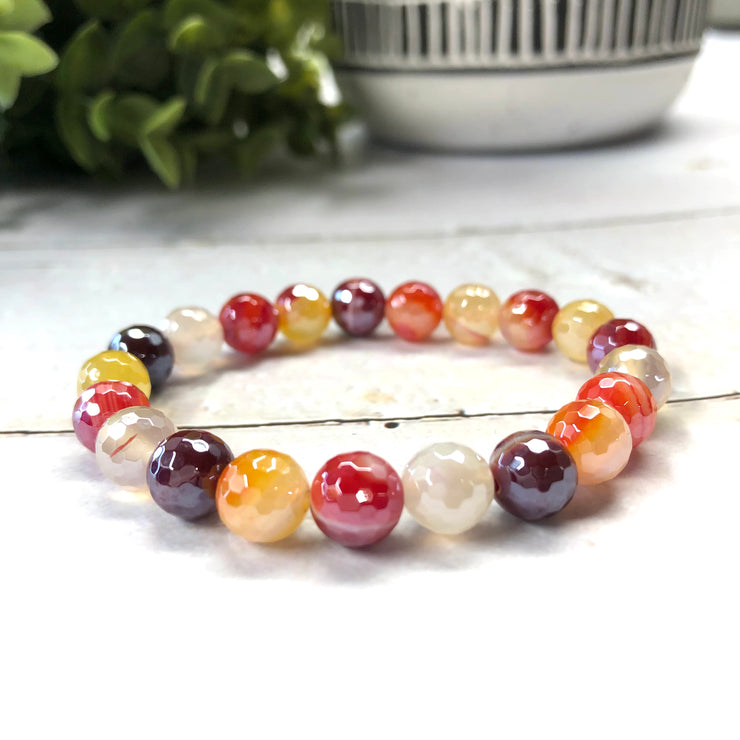 Plated Agate Bracelet- 8mm Sunset