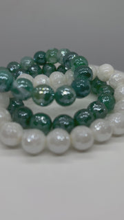 Agate Bracelet Bundle- "Snowy Pine"